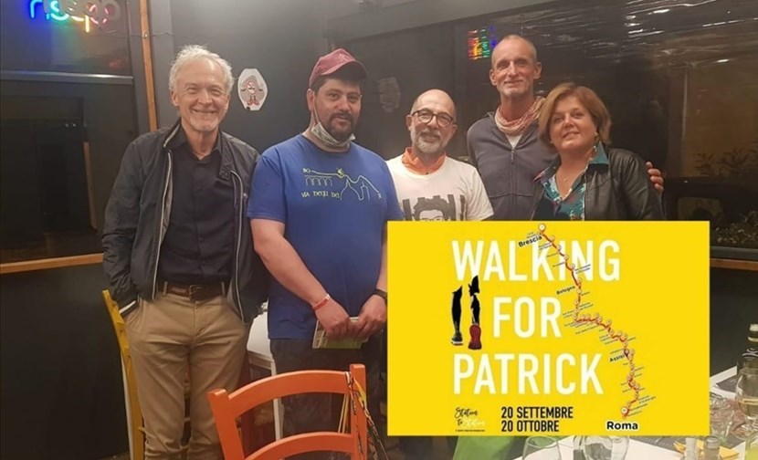 900 Km a piedi per Patrick Zaki. Marino Antonelli si è fermato a San Piero