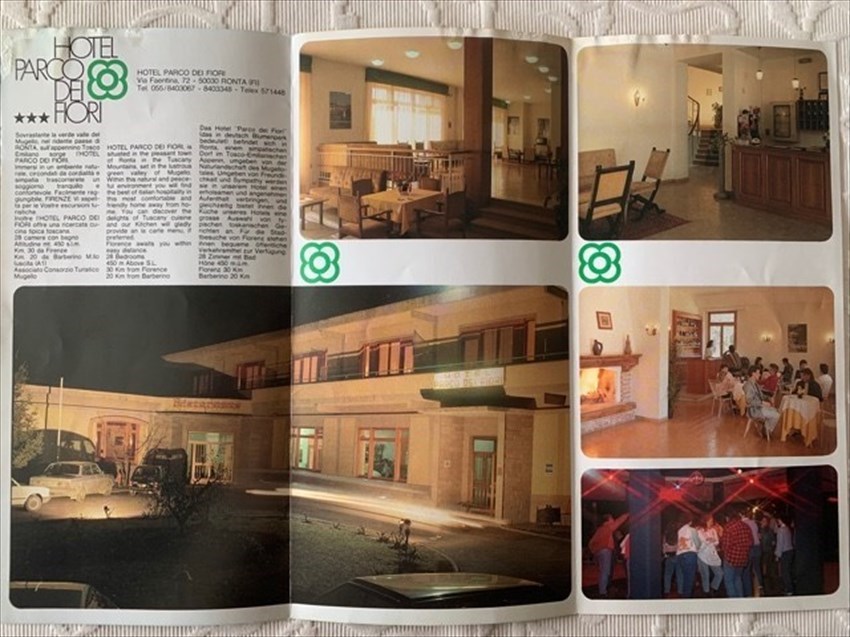 Un depliant del Parco dei Fiori ( a Ronta) negli anni Ottanta