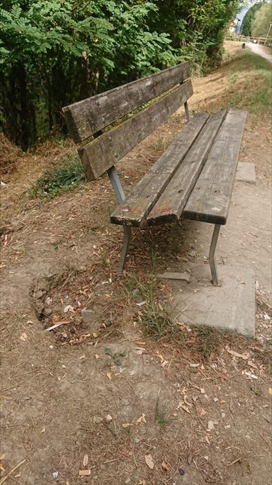 Le panchine in questione, alcune hanno ceduto altre sono ormai 'scalzate'