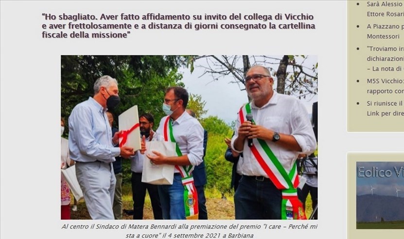 Parte della pagina del sito internet Devurbe.net che lancia la vicenda in Mugello