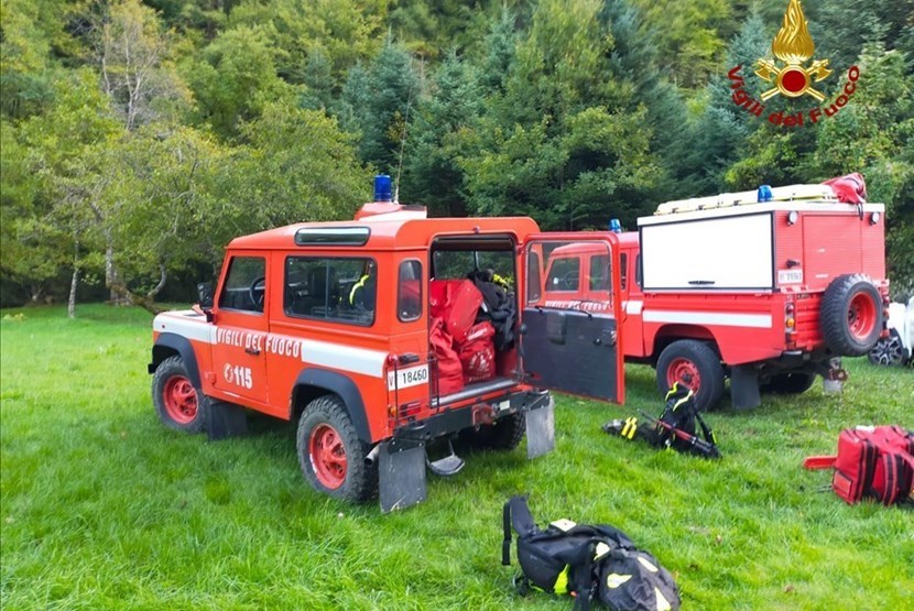Pompieri in azione. Foto di repertorio