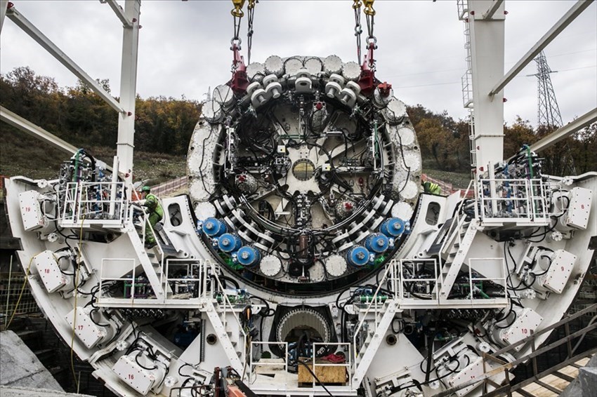 Particolare del macchinario TBM