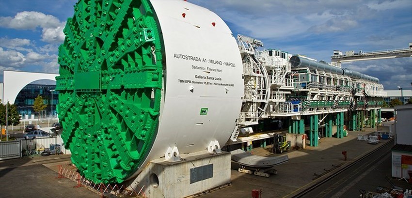 Particolare del macchinario TBM