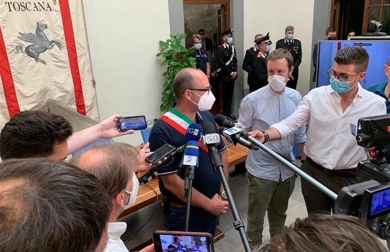 Moschetti intervistato dai media