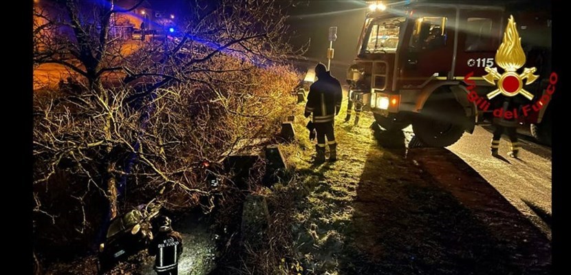 L'auto incidentata a Palazzuolo