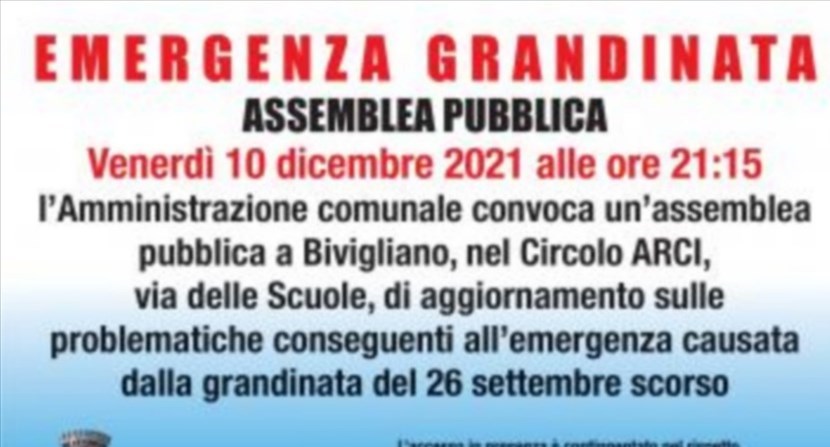 Emergenza grandinata