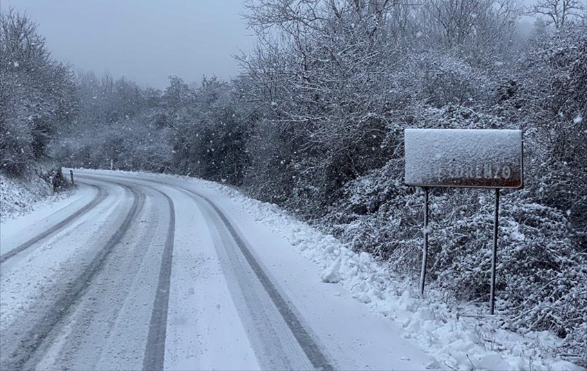 Faentina imbiancata stamani