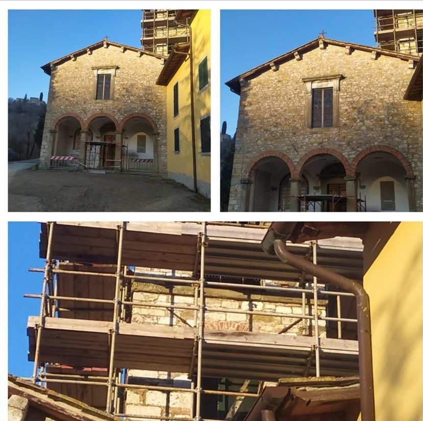 La Pieve con i ponteggi