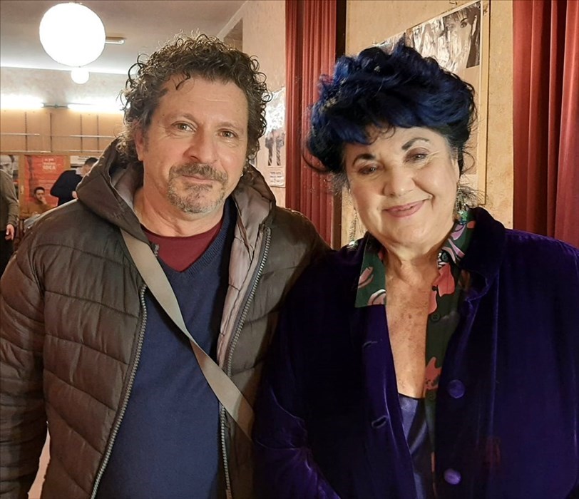 Il nostro giornalista Massimiliano Miniati con Marisa Laurito