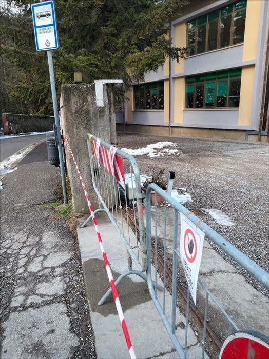 L'area dove è caduto il cancello