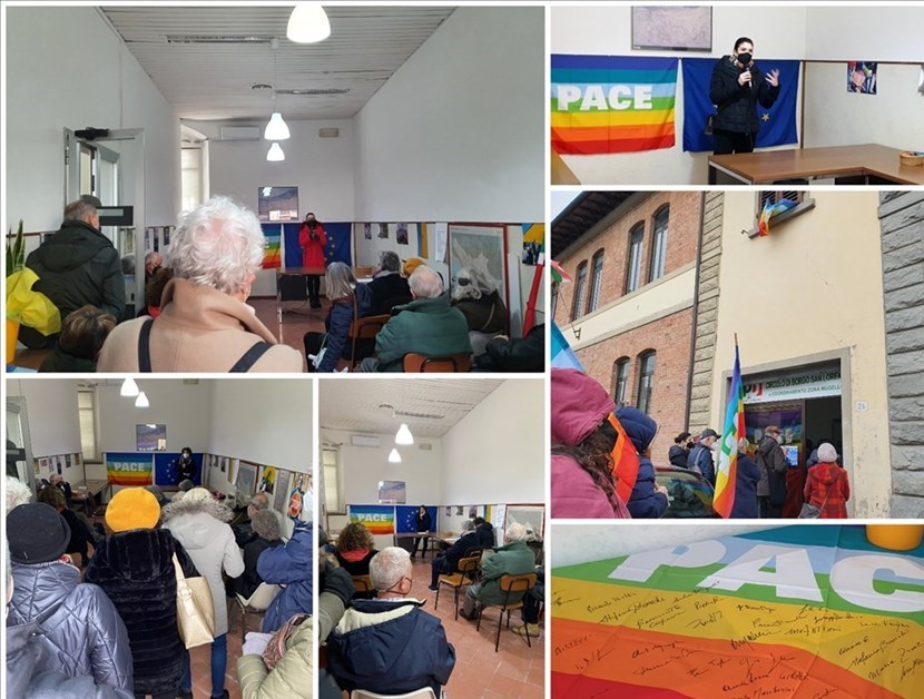 Il presidio per la pace a Borgo