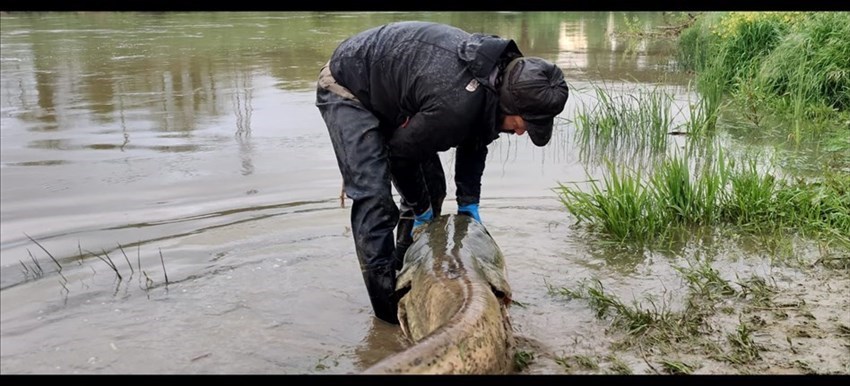 Massimo Modesto con la sua preda