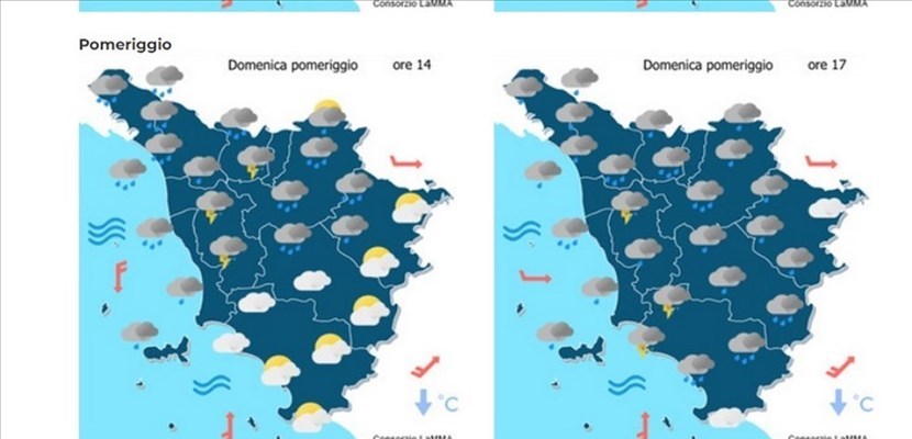 Lamma. Il meteo per domenica