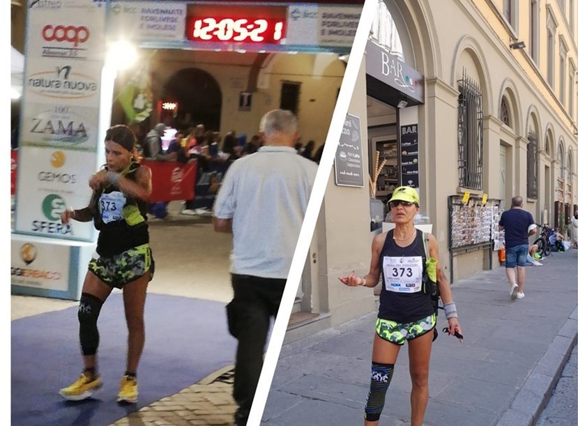 Da sinistra Marta all'arrivo e alla partenza