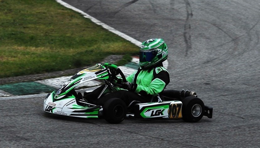 Pietro Lilli con il suo kart