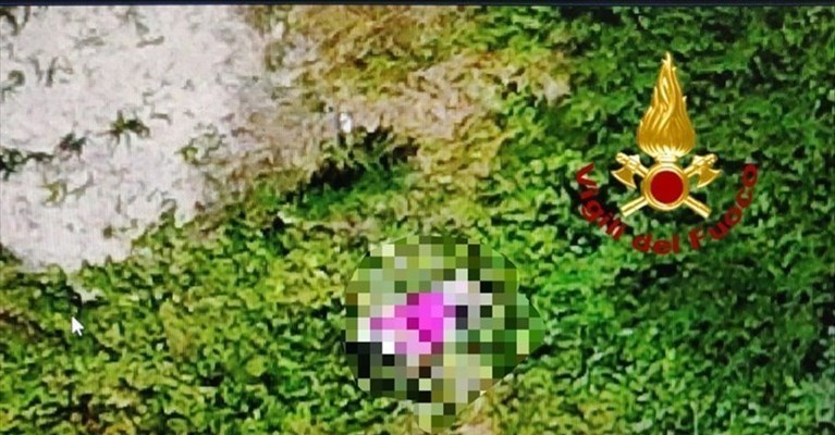 l'immagine fornita dal drone dei Vigili del Fuoco