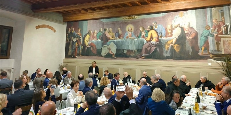 Panoramica del convivio all’interno del Cenacolo.