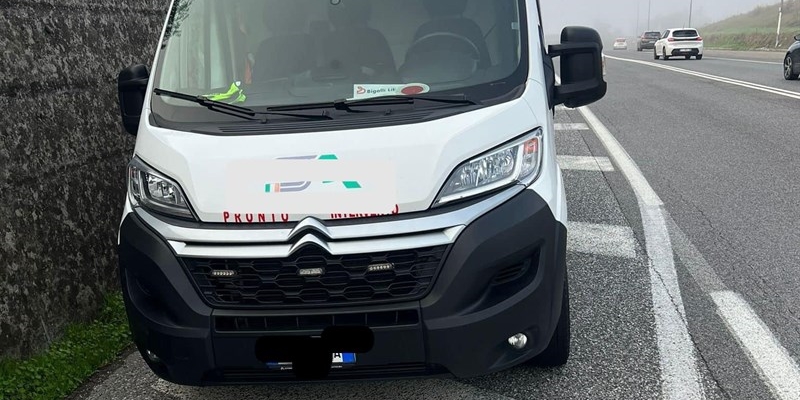 Il furgone rubato e usato per la fuga