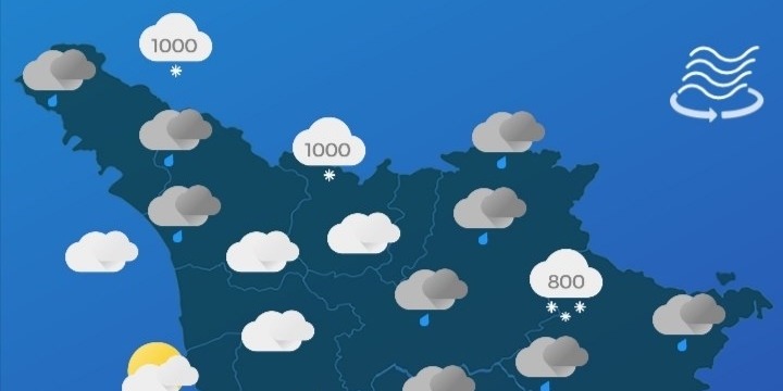 La carta meteo del Lamma