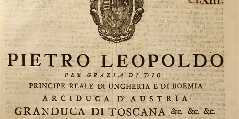 Regolamento particolare della comunità di Firenze così come inserita nella raccolta delle Leggi e Bandi del Granducato di Toscana del 1781 dell’Archivio storico del Comune di Firenze