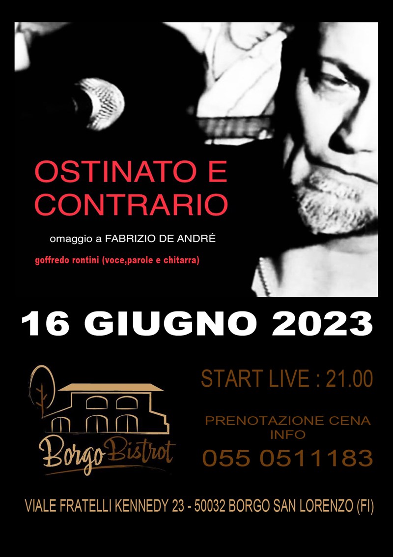 La locandina dell’evento su De Andrè