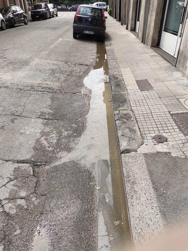 La perdita dell’acqua in via F. Pecori Giraldi