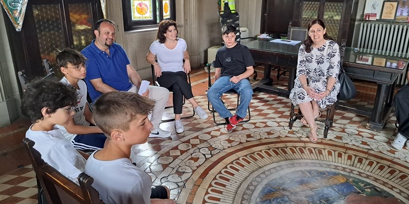 Un momento dell'incontro con i ragazzi del progetto