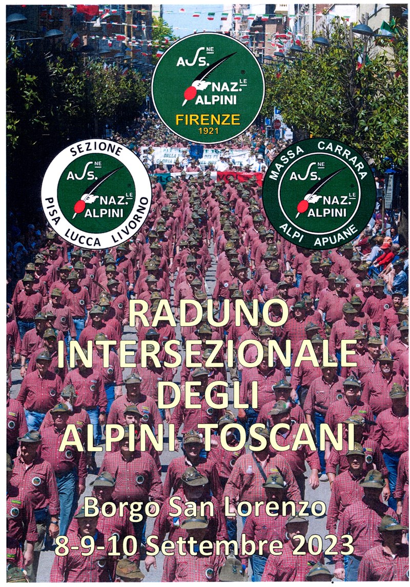 La locandina del Raduno Intersezionale degli Alpini nel Mugello