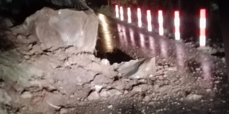 Vecchia frana sulla strada di Pescina