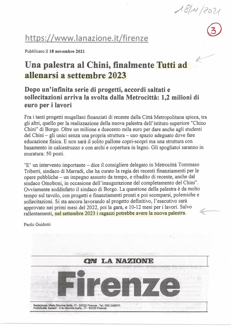Il testo della lettera di Sorrenti