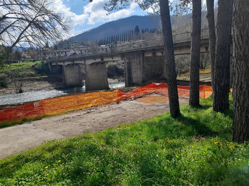Il cantiere del ponte di Celle