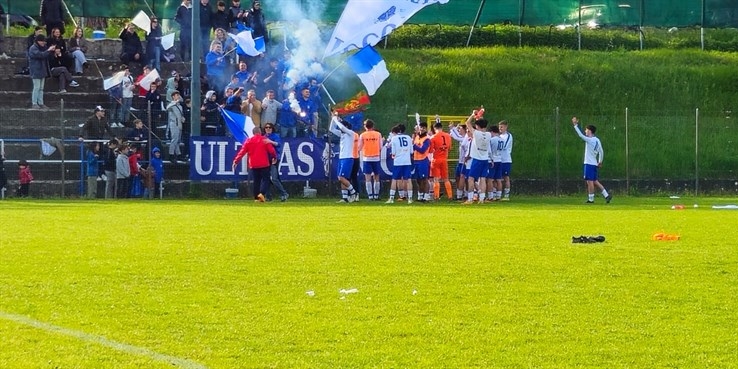 L'esultanza al Bini di Grezzano