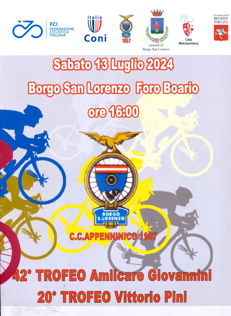 Il frontespizio della gara ciclistica