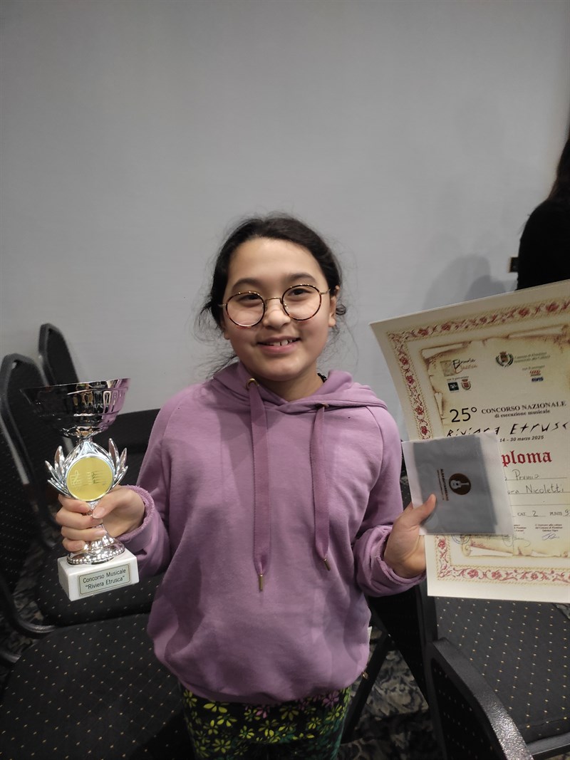 La giovanissima Aurora da Barberino premiata al 25° Concorso Nazionale di Esecuzione Musicale “Riviera Etrusca”