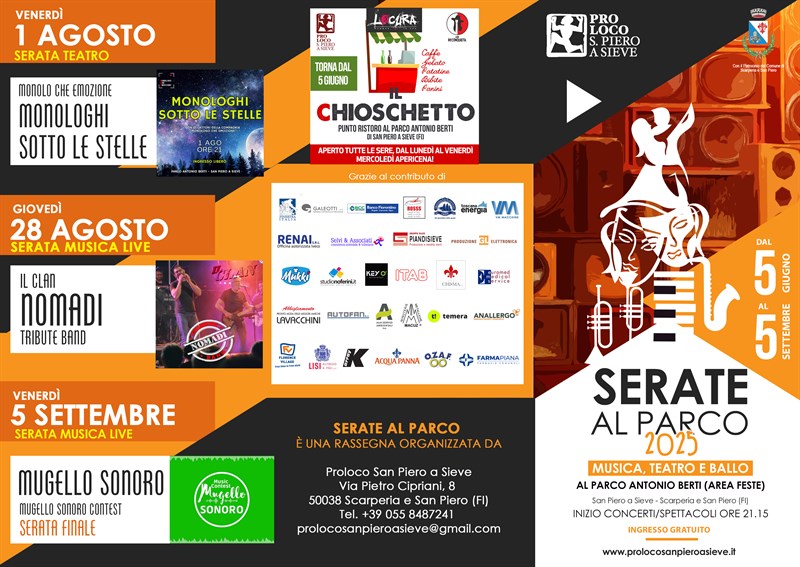 locandina - Serate al Parco 2025 San Piero a Sieve