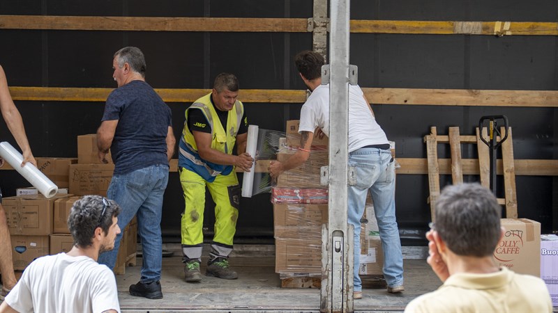 Il caricamento del camion