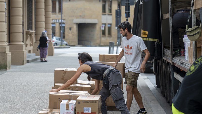 Il caricamento del camion