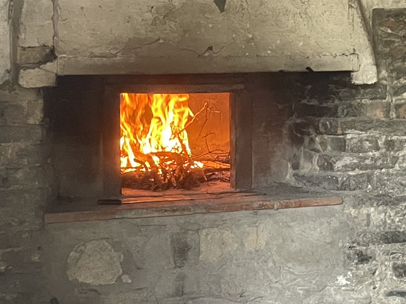 Il fuoco ardente per la schiacciata