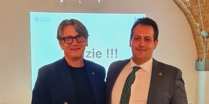 A sinistra il prof. Andrea Caramelli con il presidente del Rotary Club Mugello Dott. Giacomo Volpi.