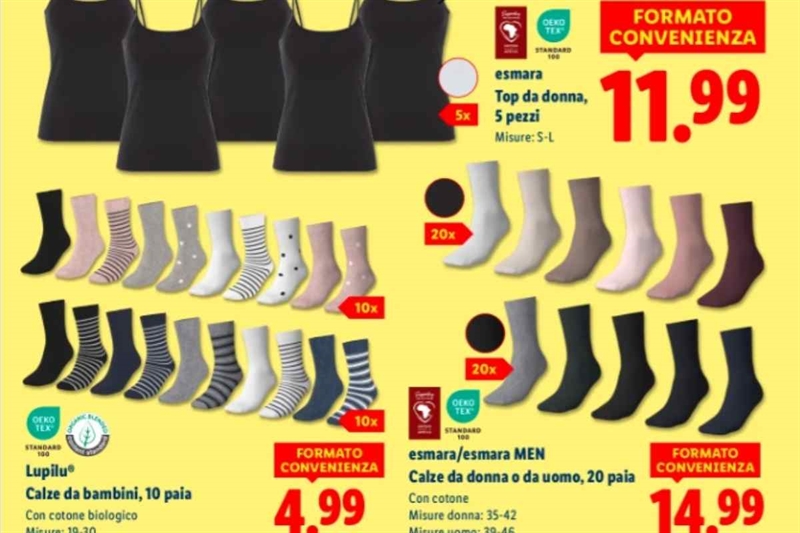 39aaed calzini lidl offerta volantino 03012026 okmugello it