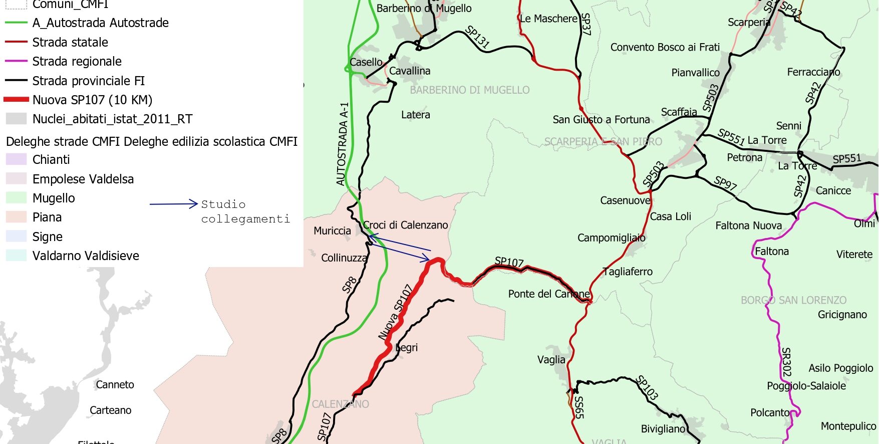 CARTOGRAFIA SP 107 Vaglia–Calenzano