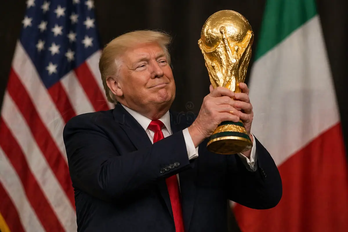 Trump con la coppa del Mondo