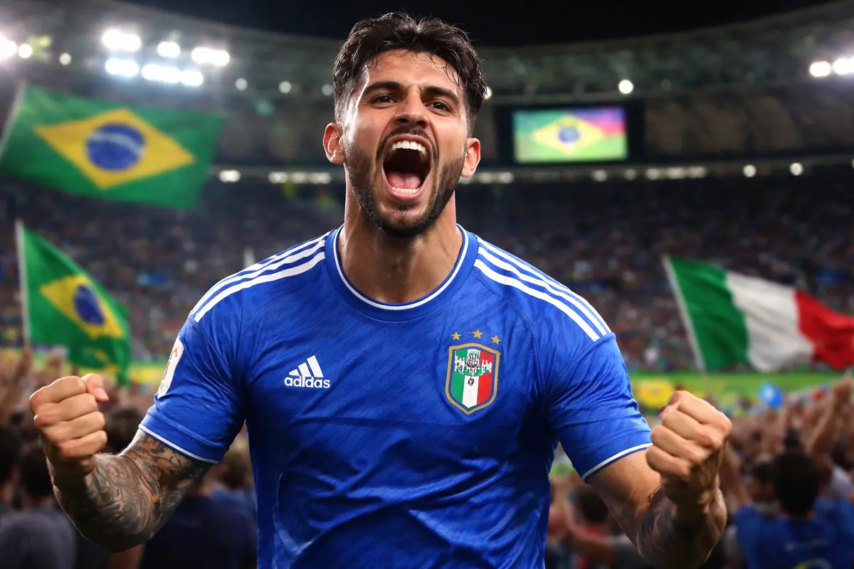 Yuri Alberto con la maglia dell'Italia