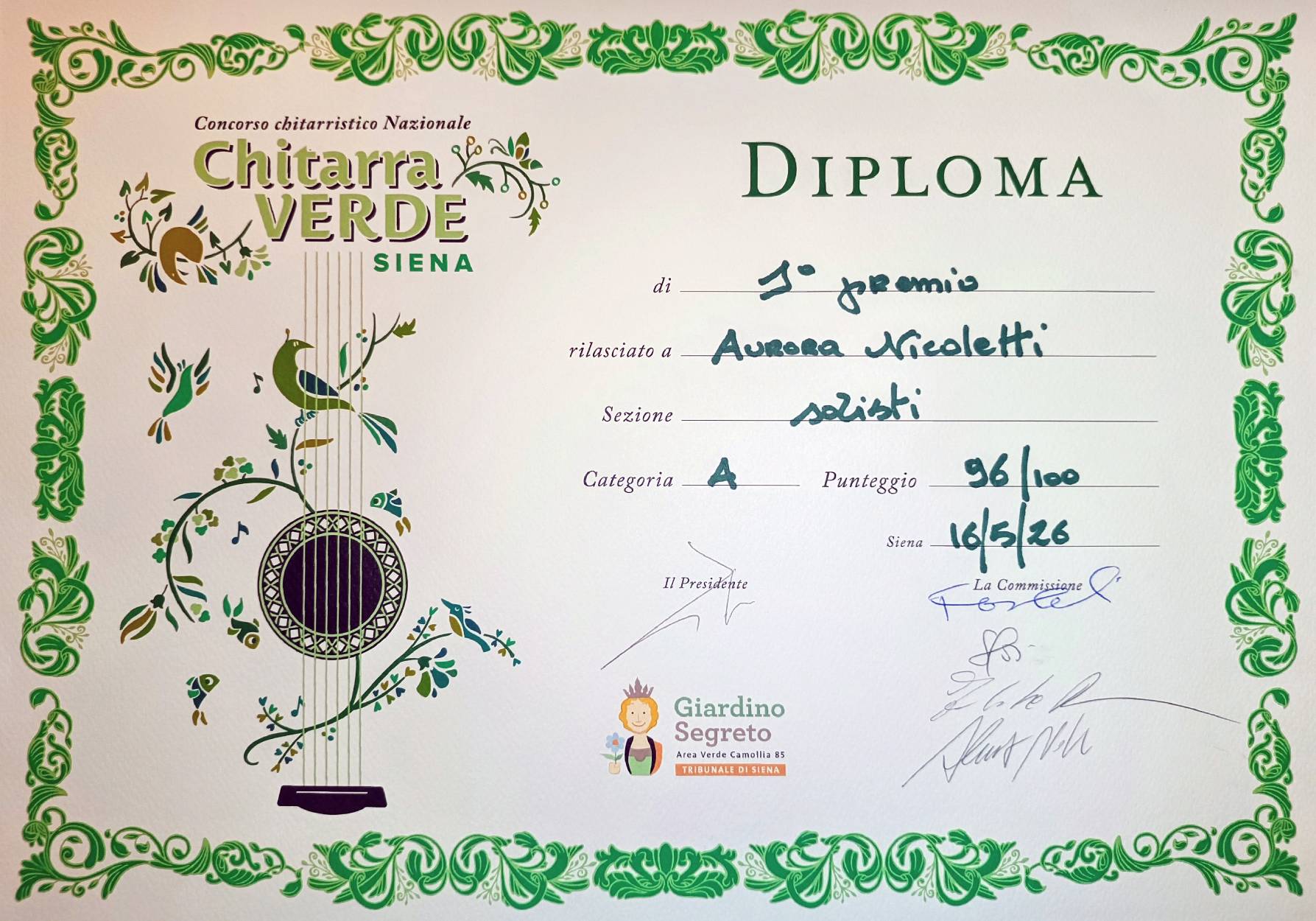 2 Attestato Primo Premio a Siena(1)