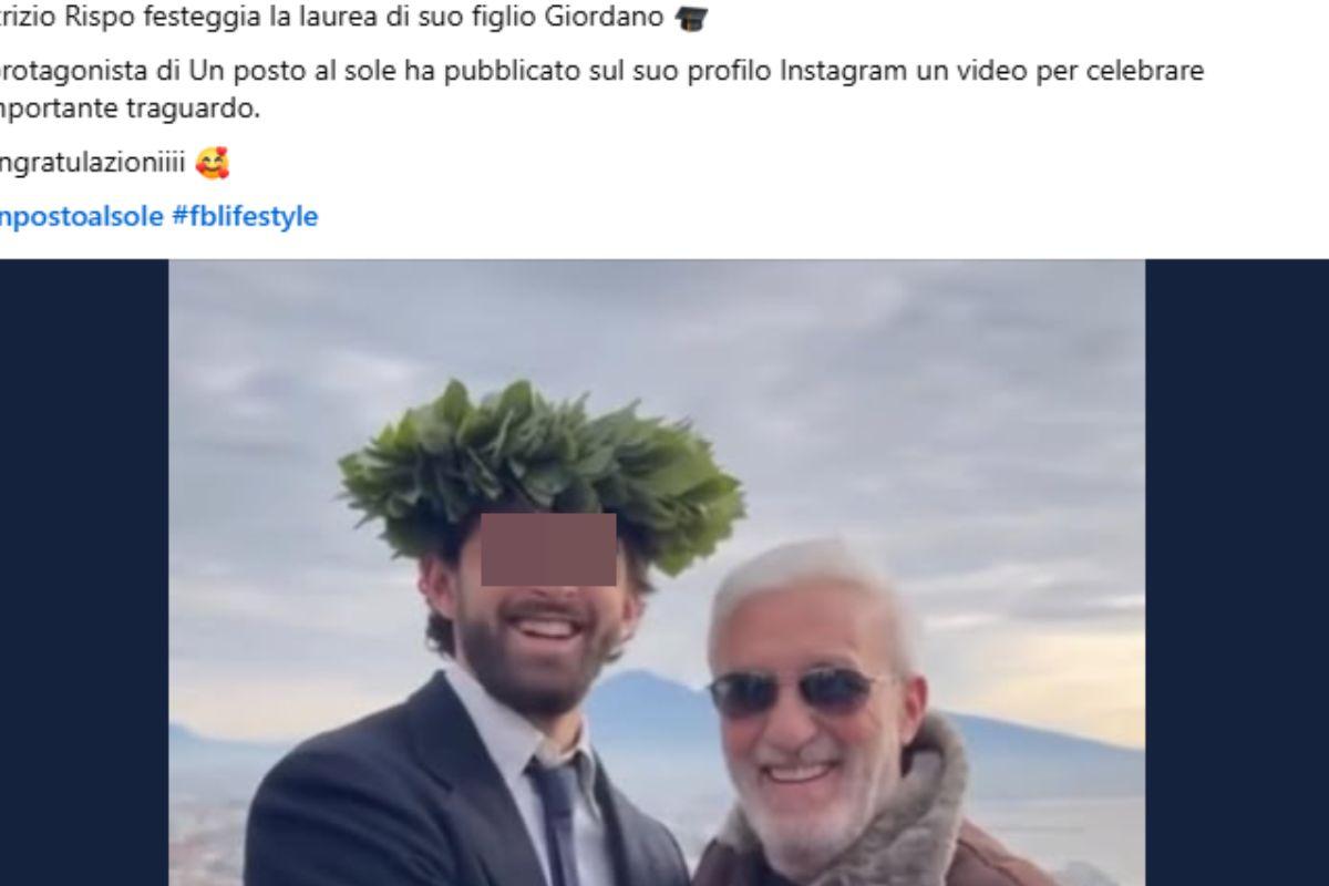 Patrizio Rispo e il figlio Giordano alla laurea