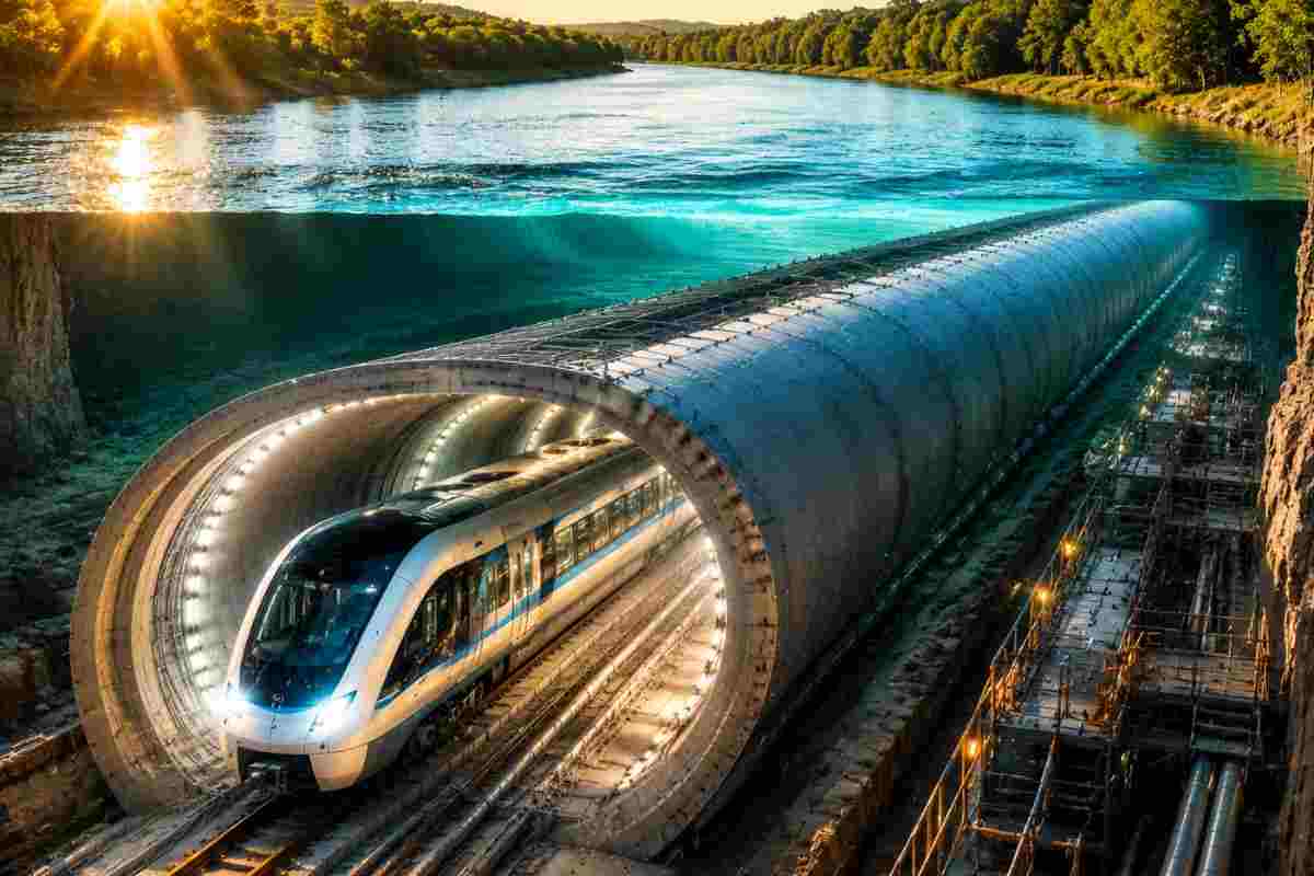 Fresa meccanica TBM Shenjiang-1 per lo scavo del tunnel ferroviario sottomarino ad alta velocità in Cina.