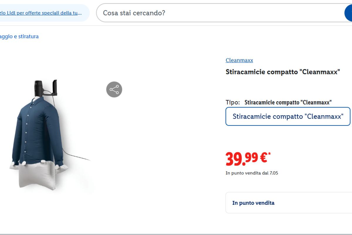stiracamicia offerta lidl