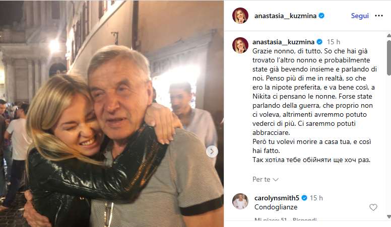 Anastasia ballando lutto Okmugello.it