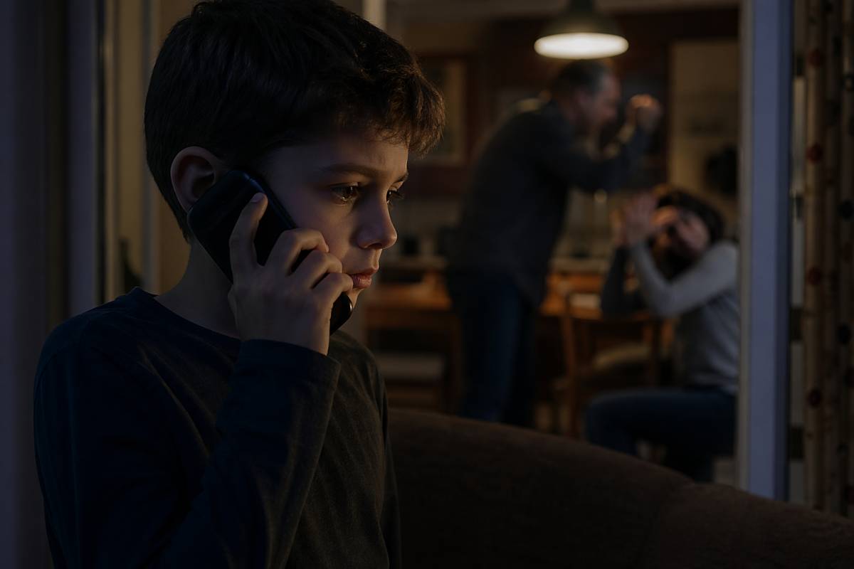 bambino al telefono