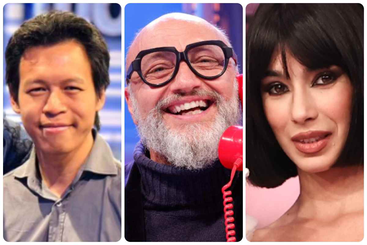 Martina Miliddi, Thanat Pagliani e Pasquale Romano (il Dottore) nel cast di Affari Tuoi